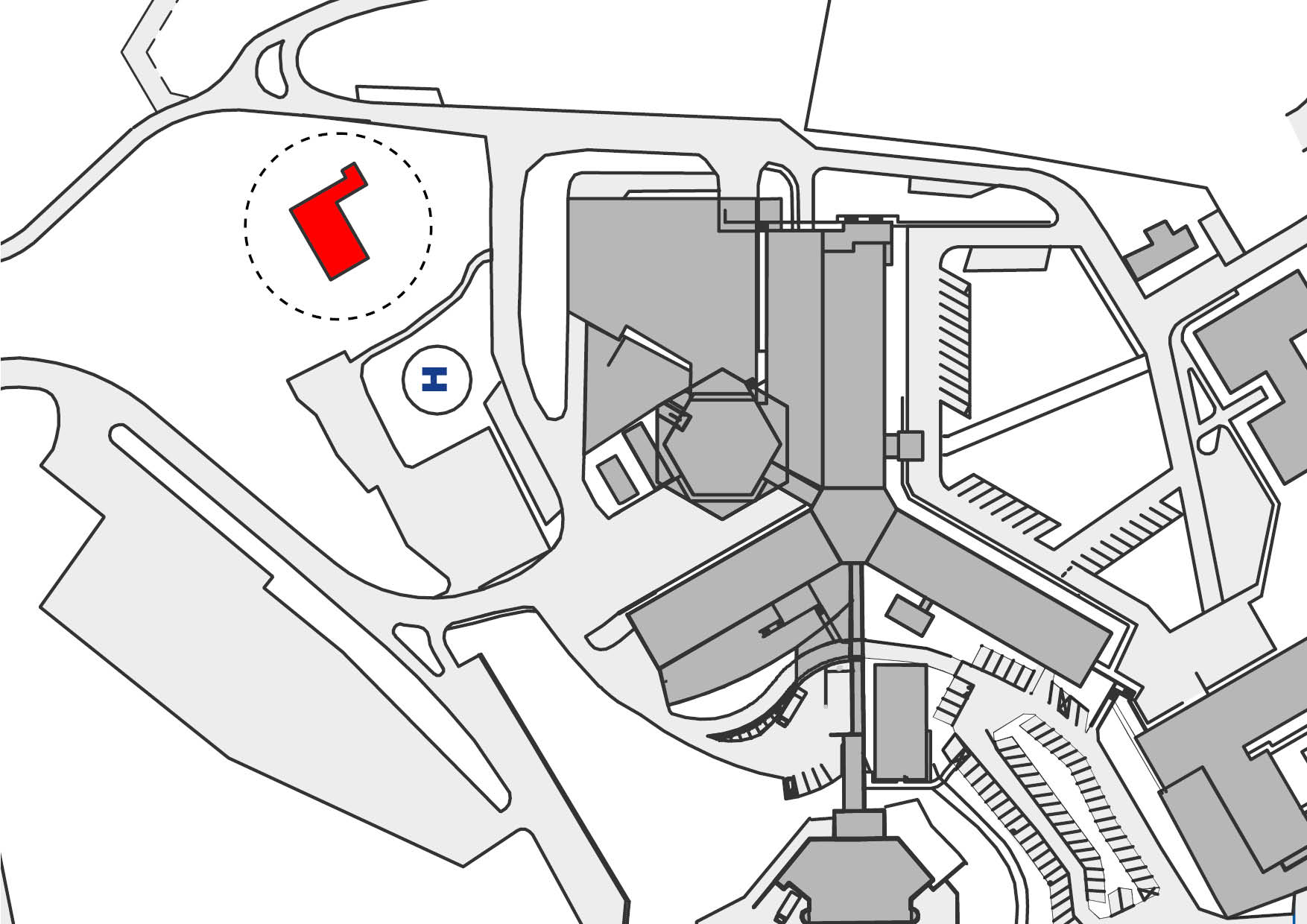 Pavillon situé en face des Urgences du Centre Hospitalier des Pays de Morlaix