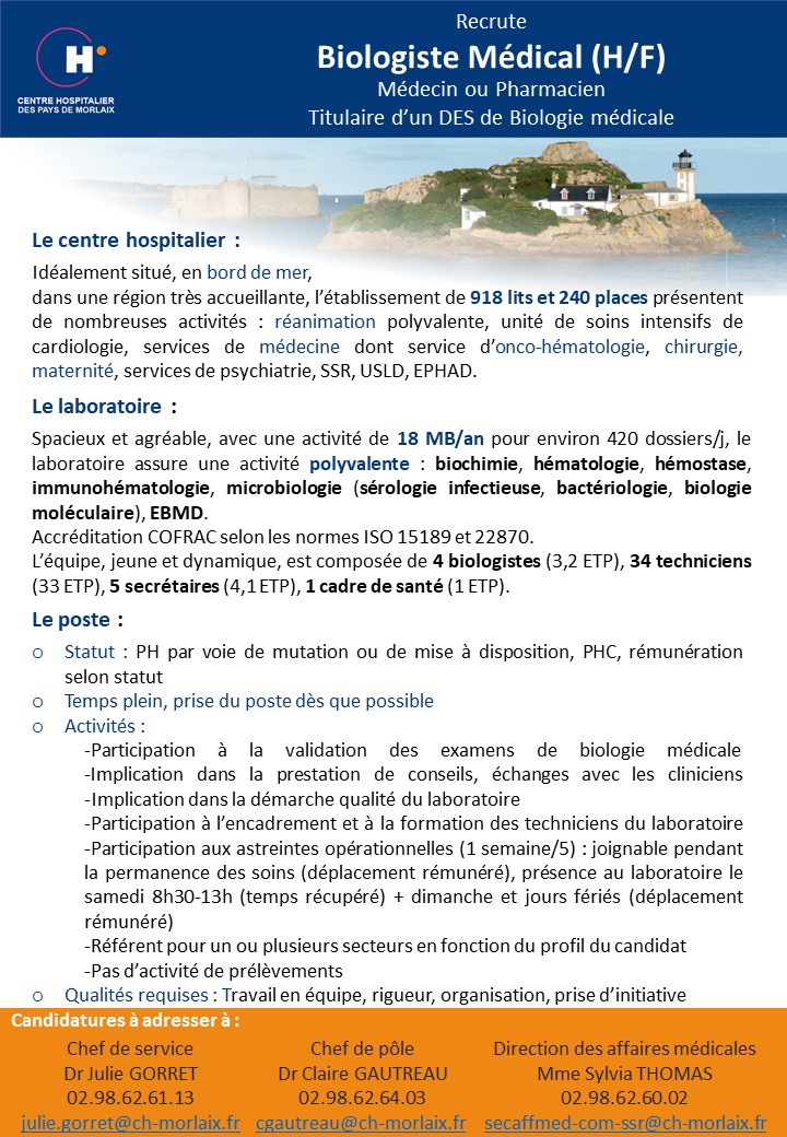 annonce biologiste médical